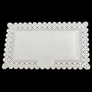 Trade Shop - Set 2pz Vassoio Trama Trinato Bianco 36x17cm Rettangolare Piatto Sotto Dolci Trasporto -