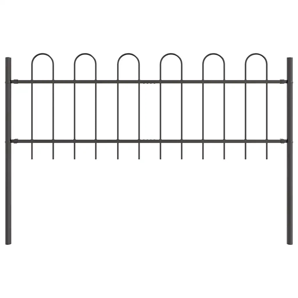 Recinzione per Giardino 3 pcs Grigio 5,1 x 0,6 m 3334053