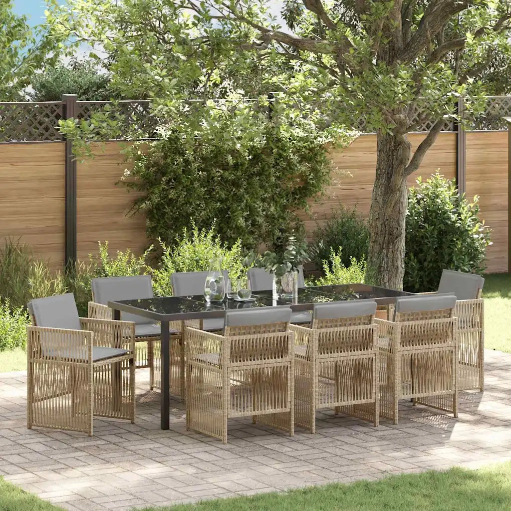 Set da Pranzo per Giardino 9 pcs Beige 3380672