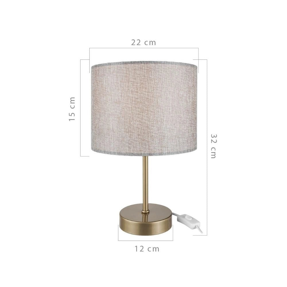 Lampada da tavolo con paralume cilindrico sabbia Flora ASZ1496