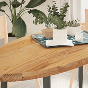 Piano Tavolo Marrone Chiaro 140x60x4cm in Rovere Massello Ovale 4009052