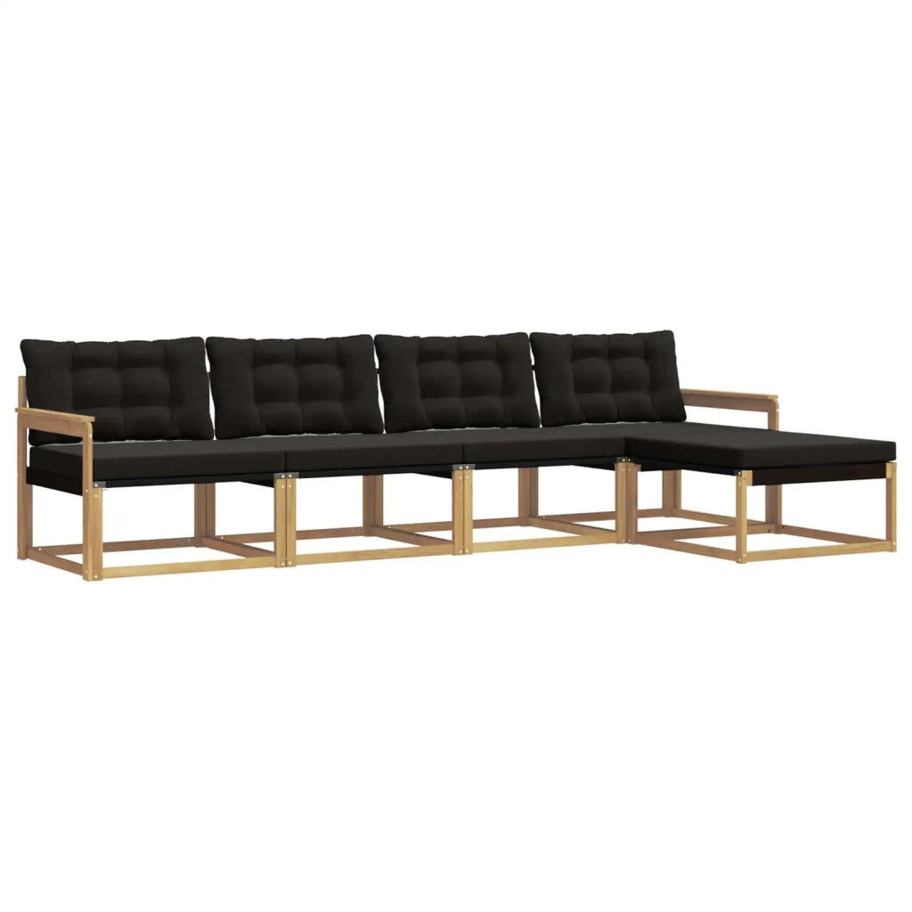 Set di divani da esterno 5 pz Bianco e Nero 3388582