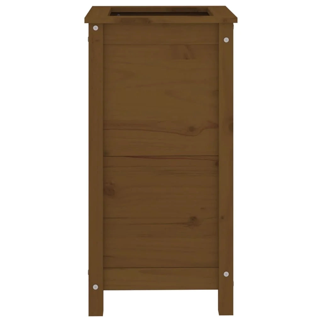 Fioriera rialzata per piante fiori terrazza giardino 40 x 40 x 78 cm legno massello di pino marrone 02_0037581