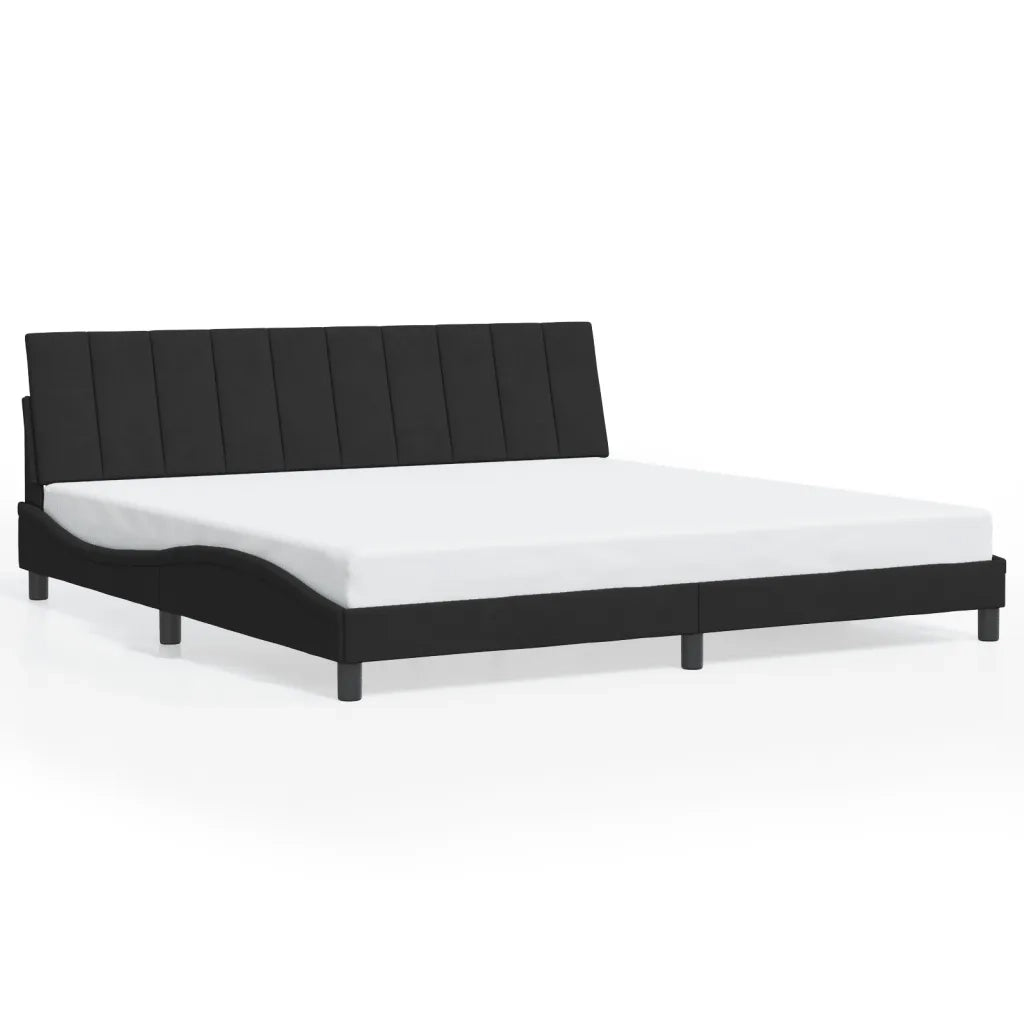 Giroletto con LED senza Materasso Hanko Nero 200x200 cm in Velluto 3213801