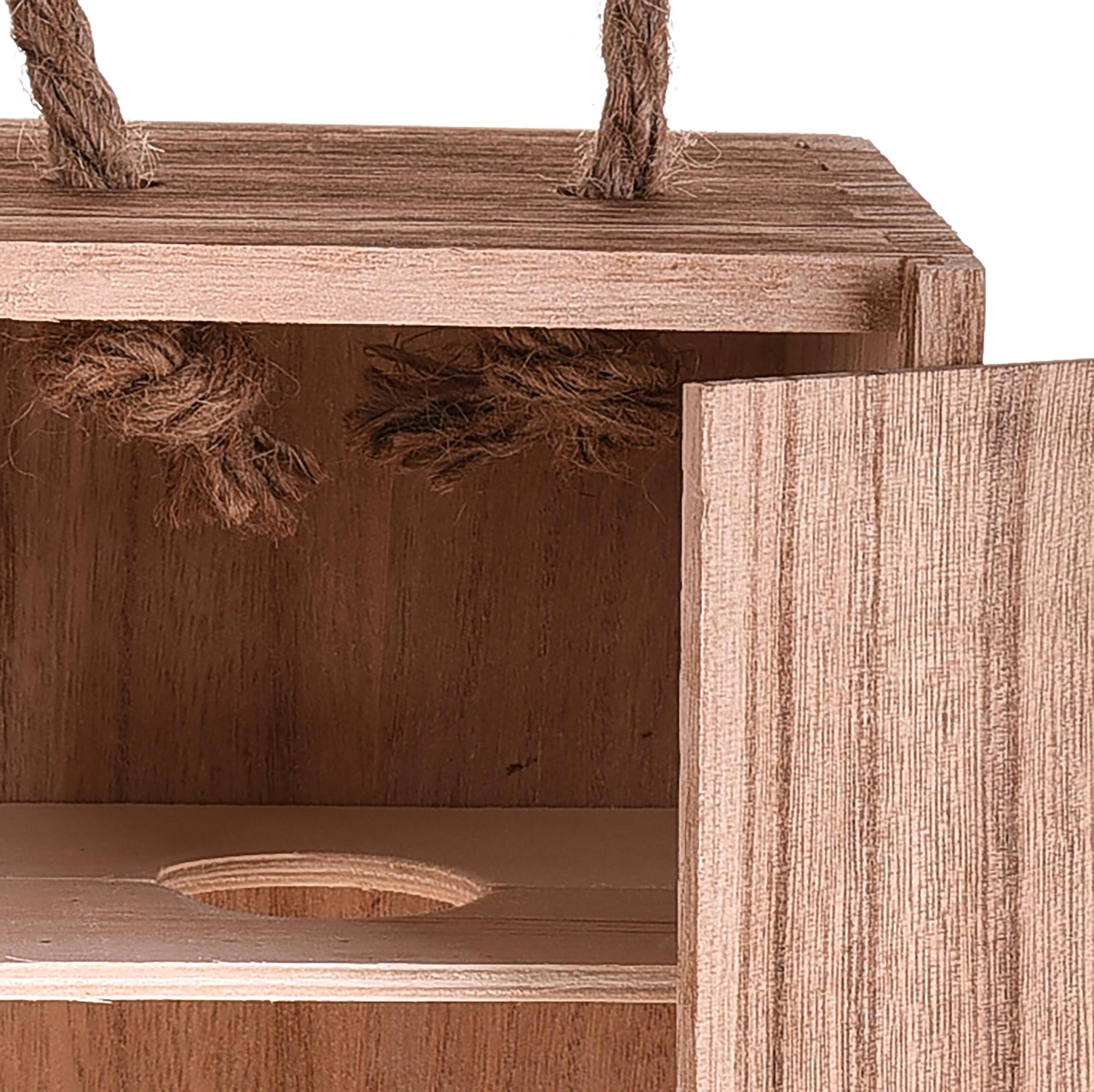 Set 2 Scatole Portabottiglie in Legno con Manico in Corda Altezza 36 cm