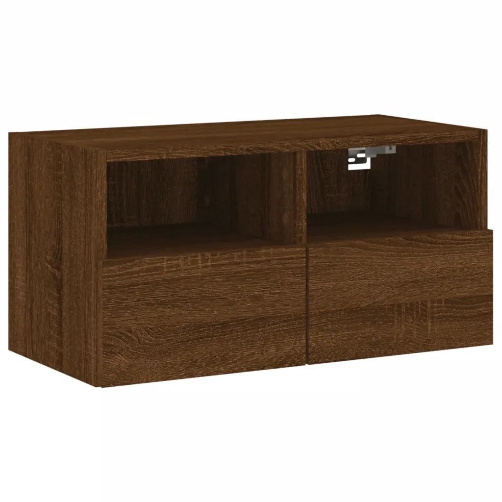 Mobile TV a Parete Rovere Marrone 60x30x30 cm Legno Multistrato 836866