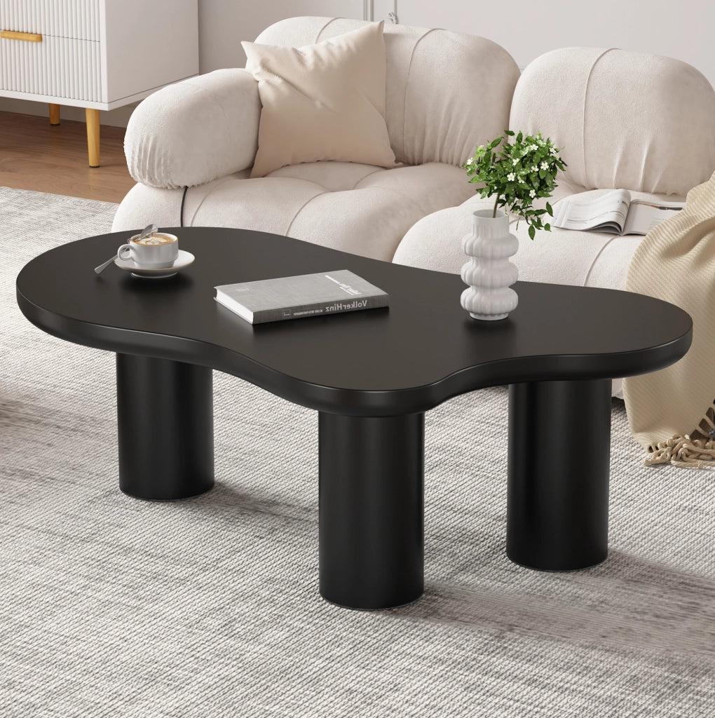 Tavolino da caffè a forma di nuvola 107x66x40;5 cm; MDF nero
