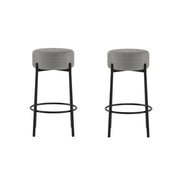 Set 2 Sgabelli Syd 41x41x67 cm in Tessuto Grigio Scuro