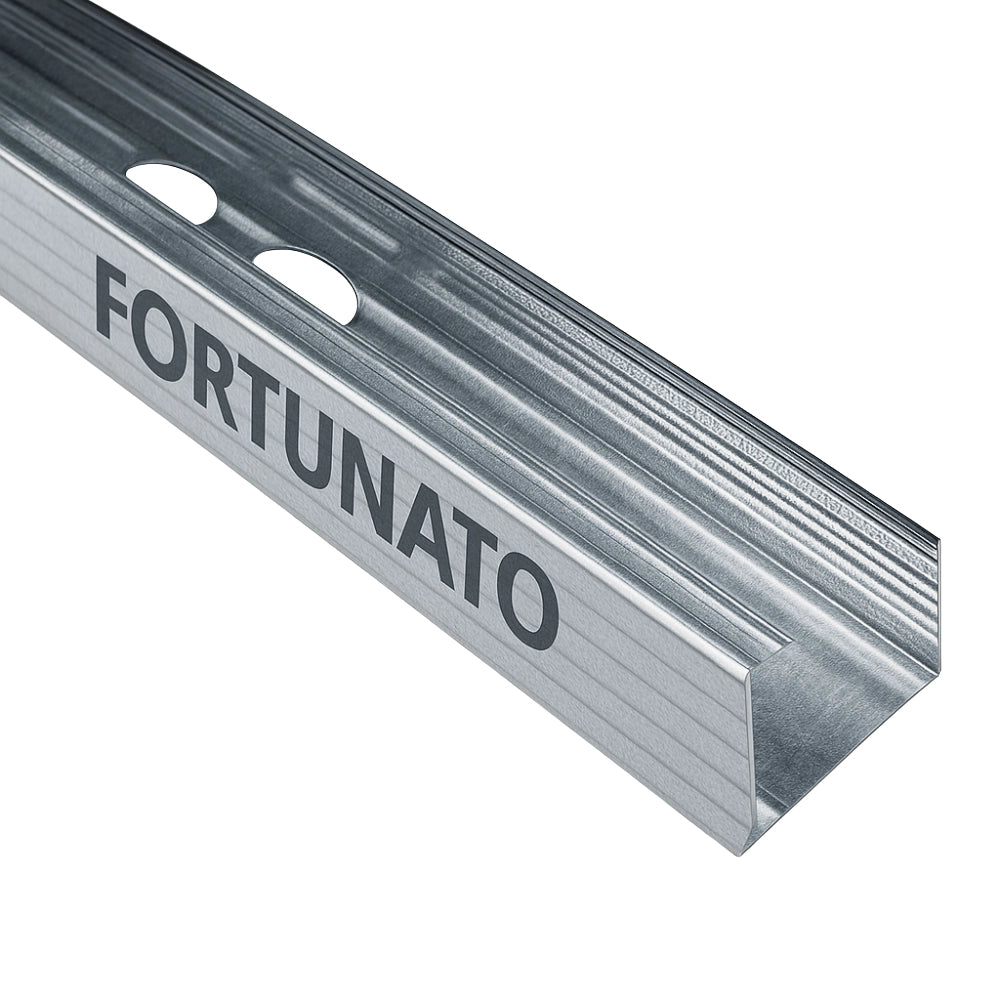 Montante c standard lungo 1 m profilo preforato sp 0,6 mm fissaggio cartongesso *** pezzi 8, misure 15 x 48 x 15 mm, ...