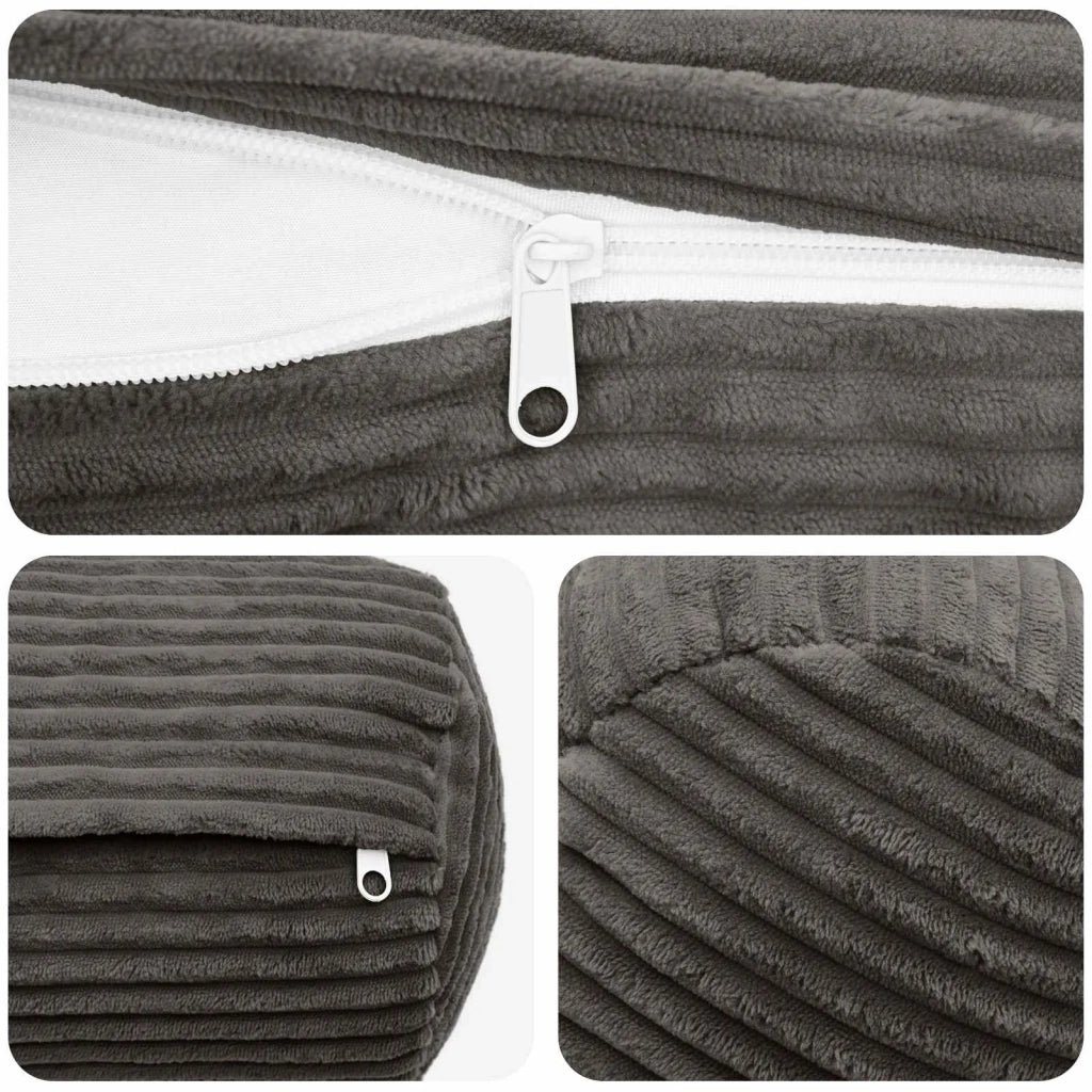 Federa 6 pcs HEERLEN Grigio Scuro Ø 15 x 40 cm corduroy 923244