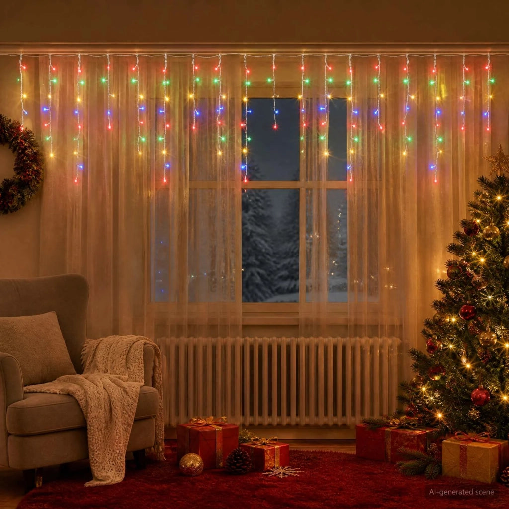 Tende di luci 210 LED Multicolore 500 x 72 cm 42053483