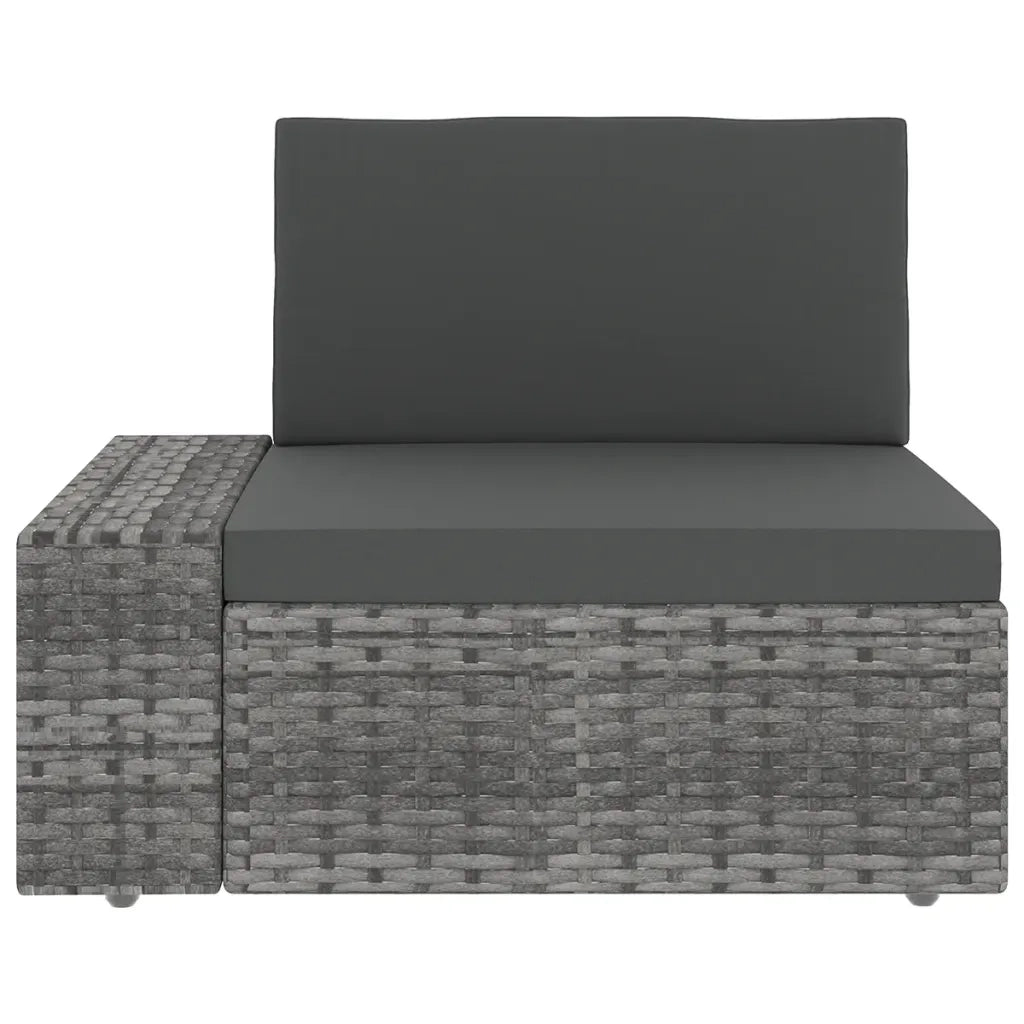 Set Divani da Giardino 5 pz con Cuscini in Polyrattan Grigio 3067180