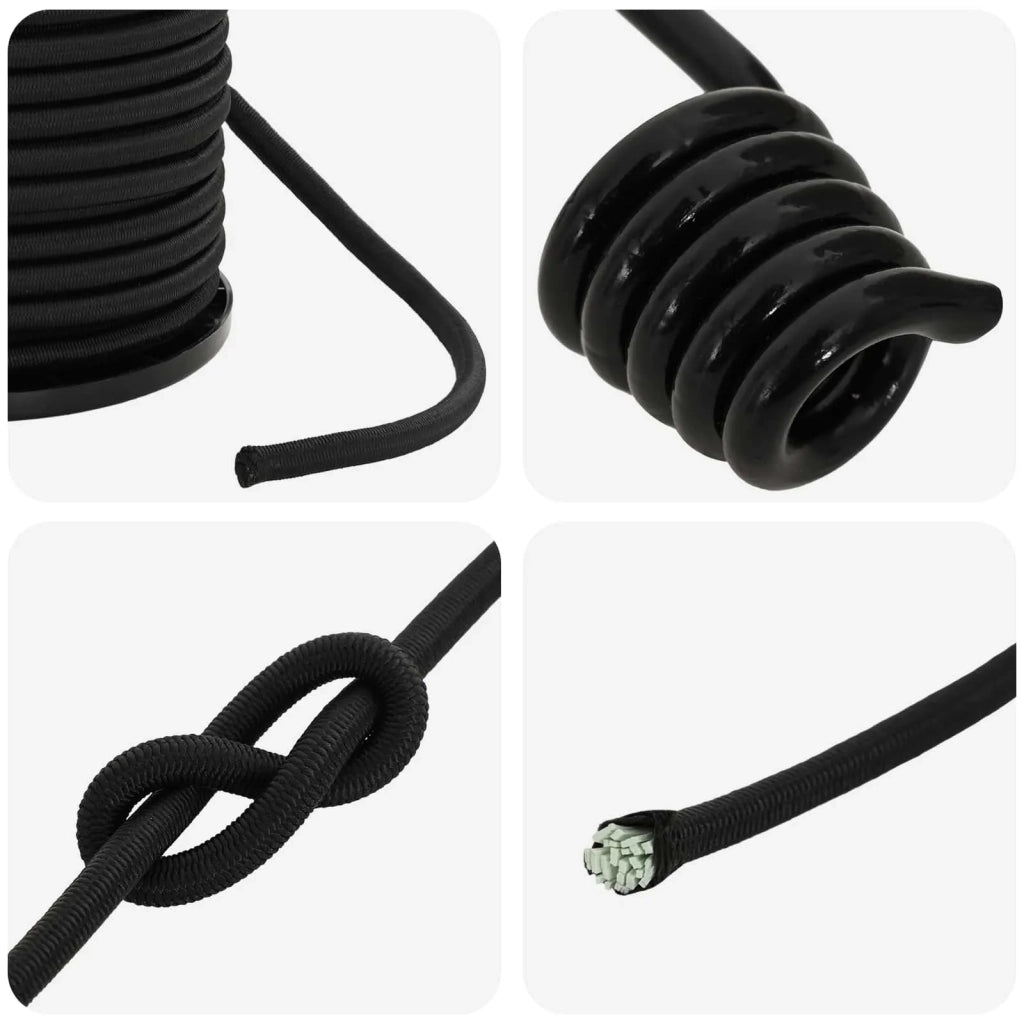 Corde Bungee con Ganci 4 mm Nero PP e gomma 42047656