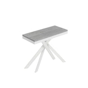 Consolle allungabile 90x40/196 cm Saki Small Evolution cemento telaio bianco