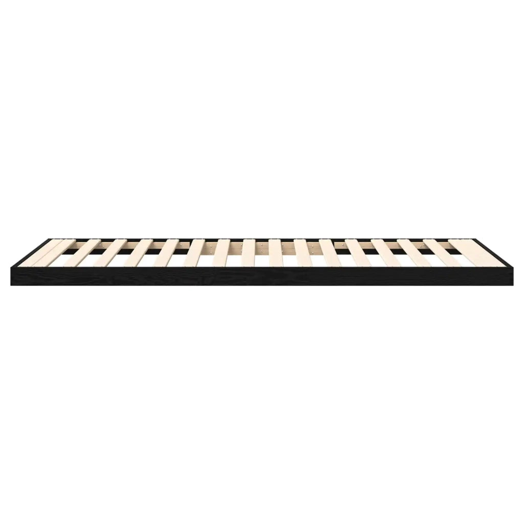 Struttura letto a terra Rovere Nero 100 x 200 cm