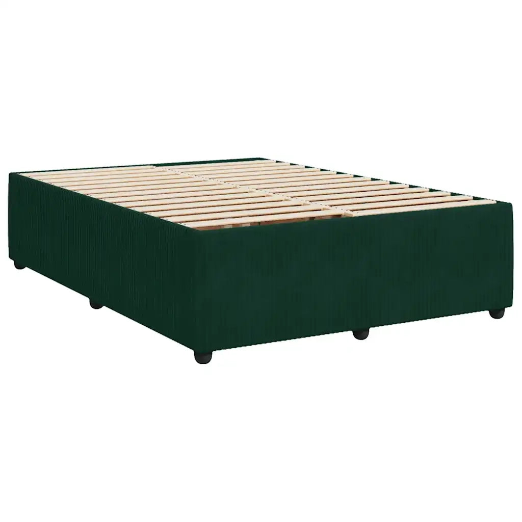 Giroletto a Molle con Materasso Verde Scuro 140x190 cm Velluto