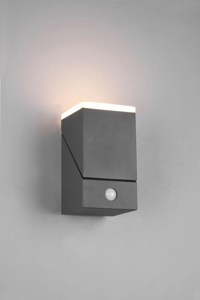 AVON APPLIQUE LED  7W 800lm, 3000K DA ESTERNO ANTRACITE ORIENTABILE CON SENSORE DI MOVIMENTO IP54 H. 16CM