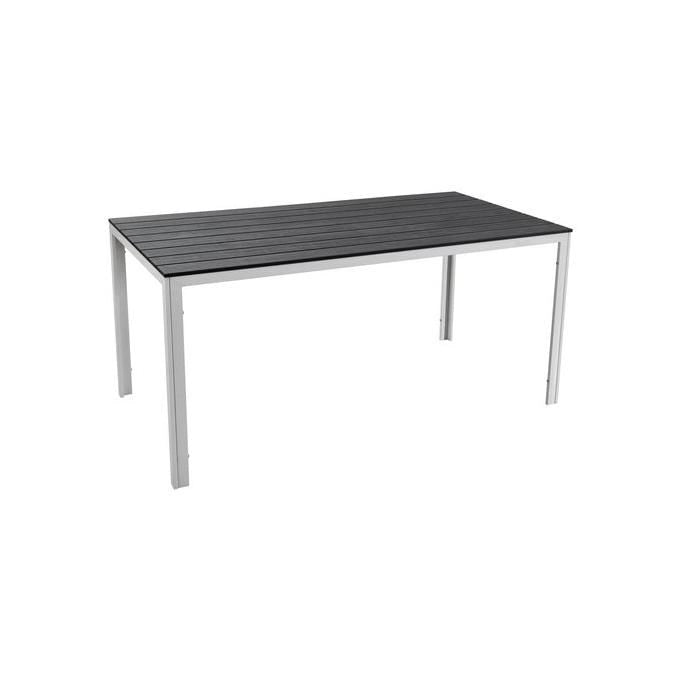 Amicasa SAK-156 Roma Tavolo da esterno in ferro bianco e piano in plastica antracite 156x78 cm colore Bianco e Antracite