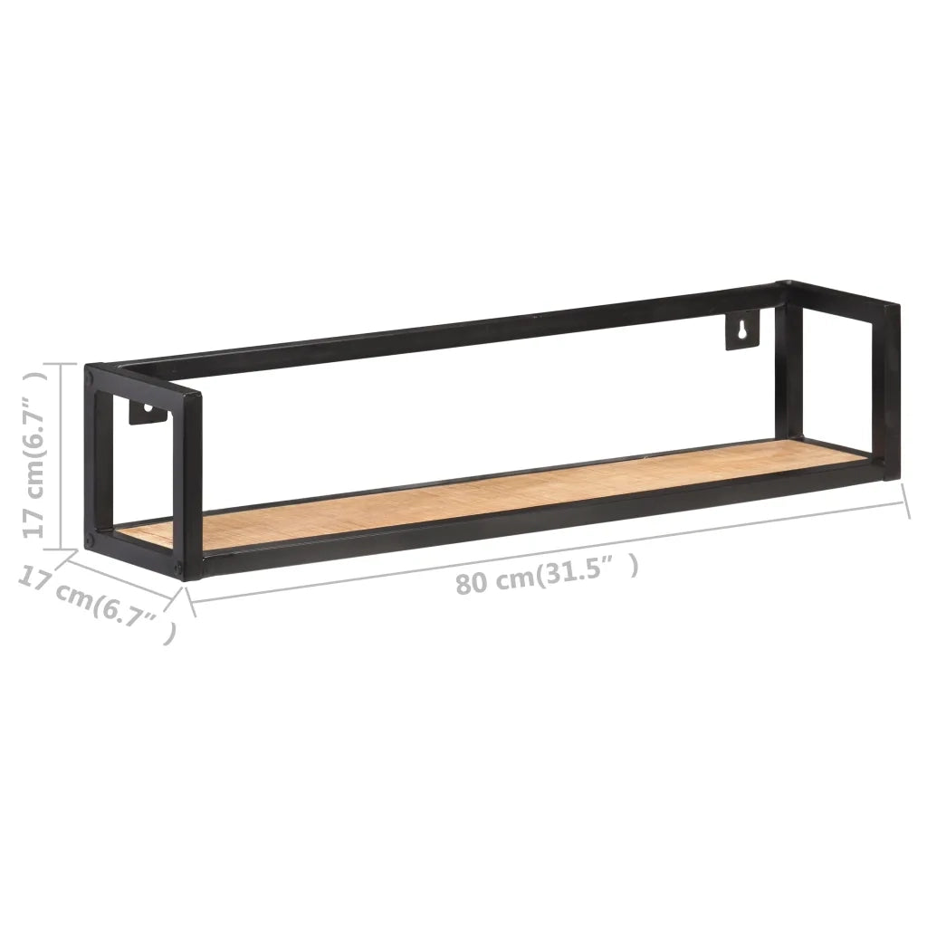 Mensole a Muro 2 pz 80 cm in Legno Massello di Mango Grezzo cod mxl 62022