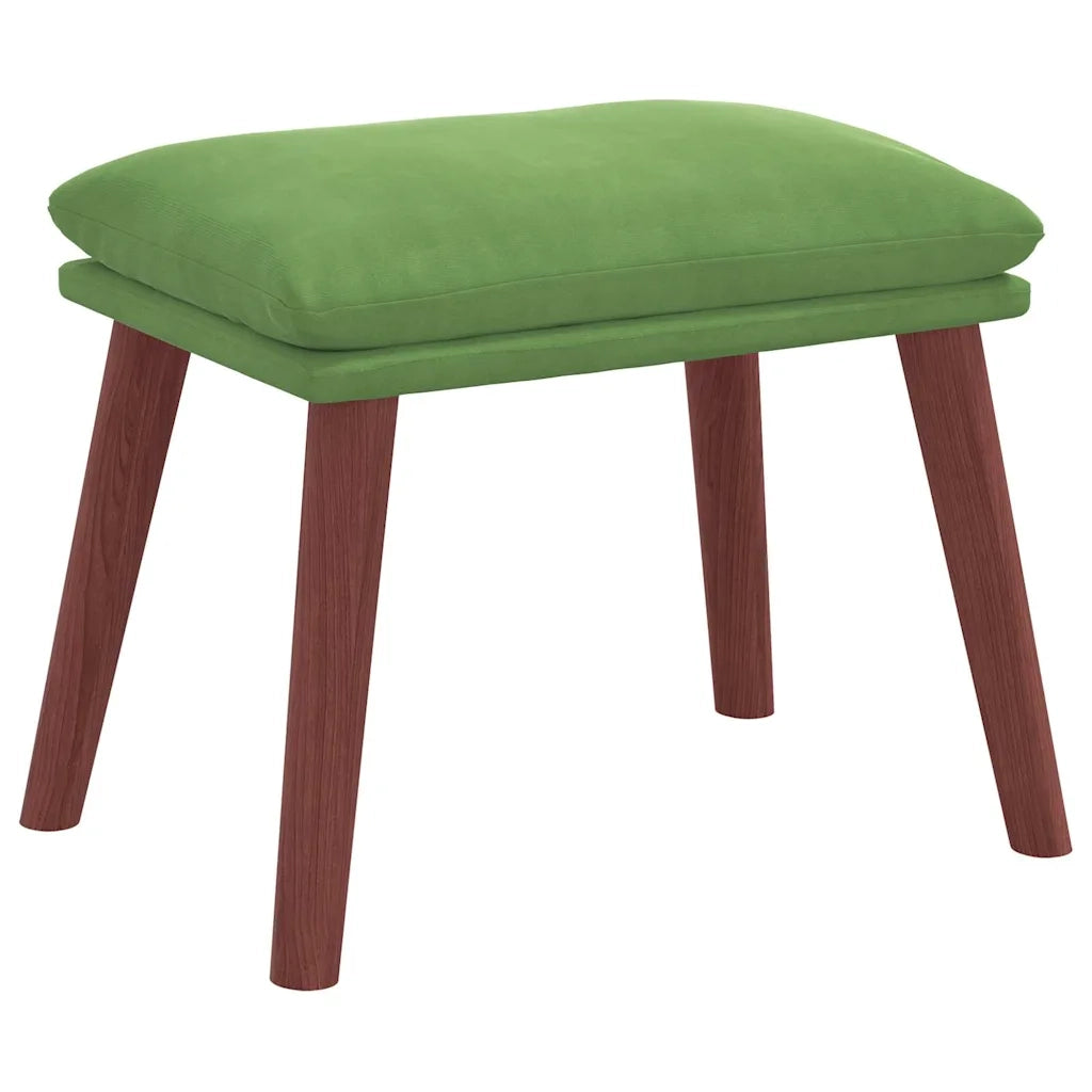 Poltrona Relax con Poggiapiedi Verde Chiaro in Velluto 3315119