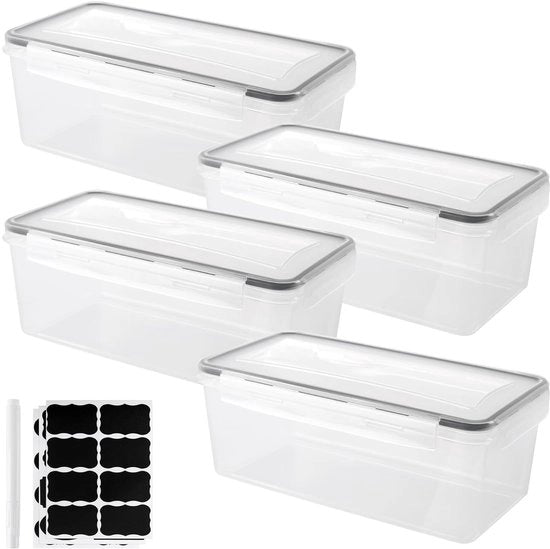 Pasta per contenitori a chiusura ermetica - set di 4 - plastica trasparente - 3,2 litri
