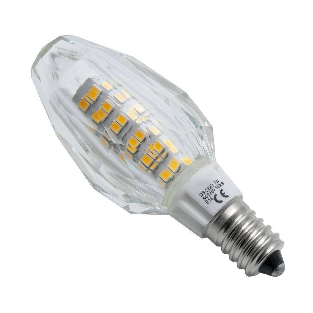 Trade Shop - Lampadina Led Candela E14 Vetro Cristallo Lampada 7w 230v Luce 3000k 4000k 6000k - -bianco Freddo      -