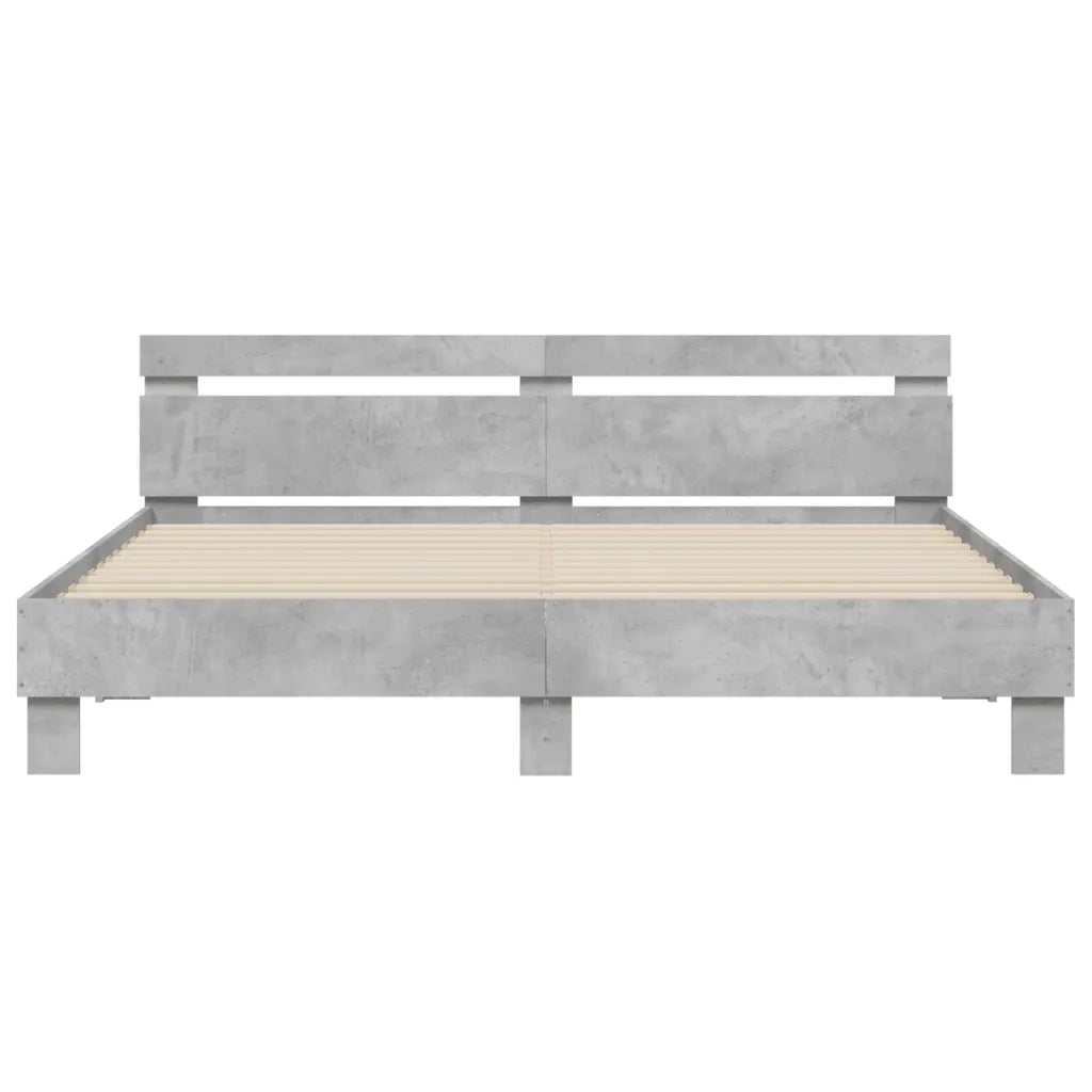 Giroletto con Testiera e LED-Struttura Letto con testiera Grigio Cemento 180x200 cm 807605