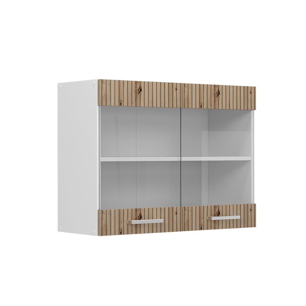 Vicco Mobile da cucina in vetro Rovere artigianale 80 cm