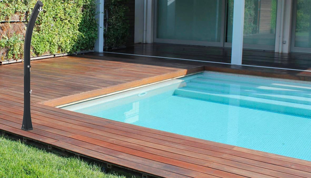 Doccia Solare da Esterno Giardino 23L Miscelatore e Lavapiedi Arkema Happy Blue Ocean