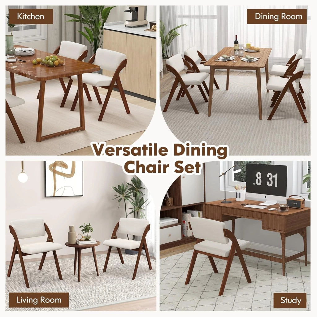 Sedie pieghevoli per sala da pranzo, 2 sedie da cucina imbottite con schienale, salvaspazio e non assemblate, sedie pieghevoli in legno fino a 181 kg (marrone)