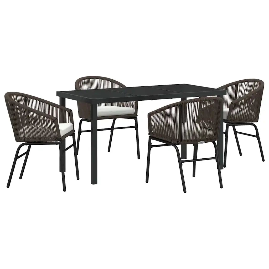 Set da Pranzo per Giardino 5 pcs Marrone