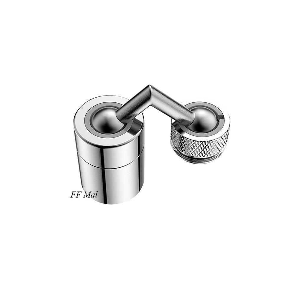 Trade Shop - Rubinetto Girevole 720° Filtro Aeratore Miscelatore Snodabile Acqua Cucina Bagno -