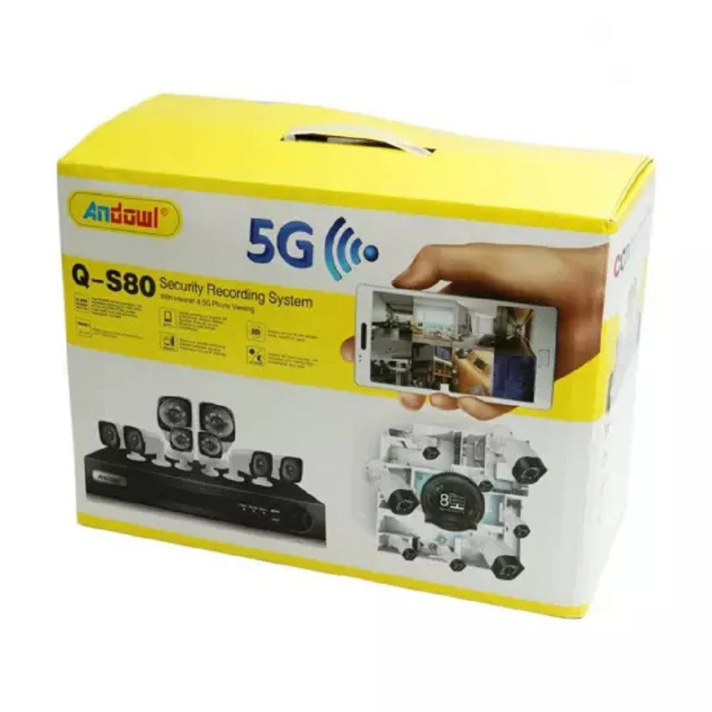 Trade Shop - Set Sistema Di Registrazione Sicurezza Cctv Hd Q-s80 Con 8 Canali Telecamere 4k -