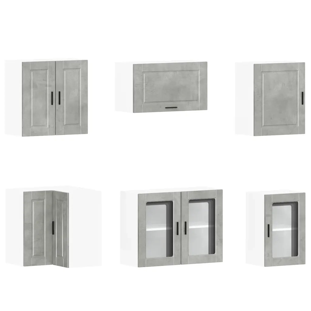 Set Mobili da Cucina 11 pz Porto Grigio Cemento in Truciolato