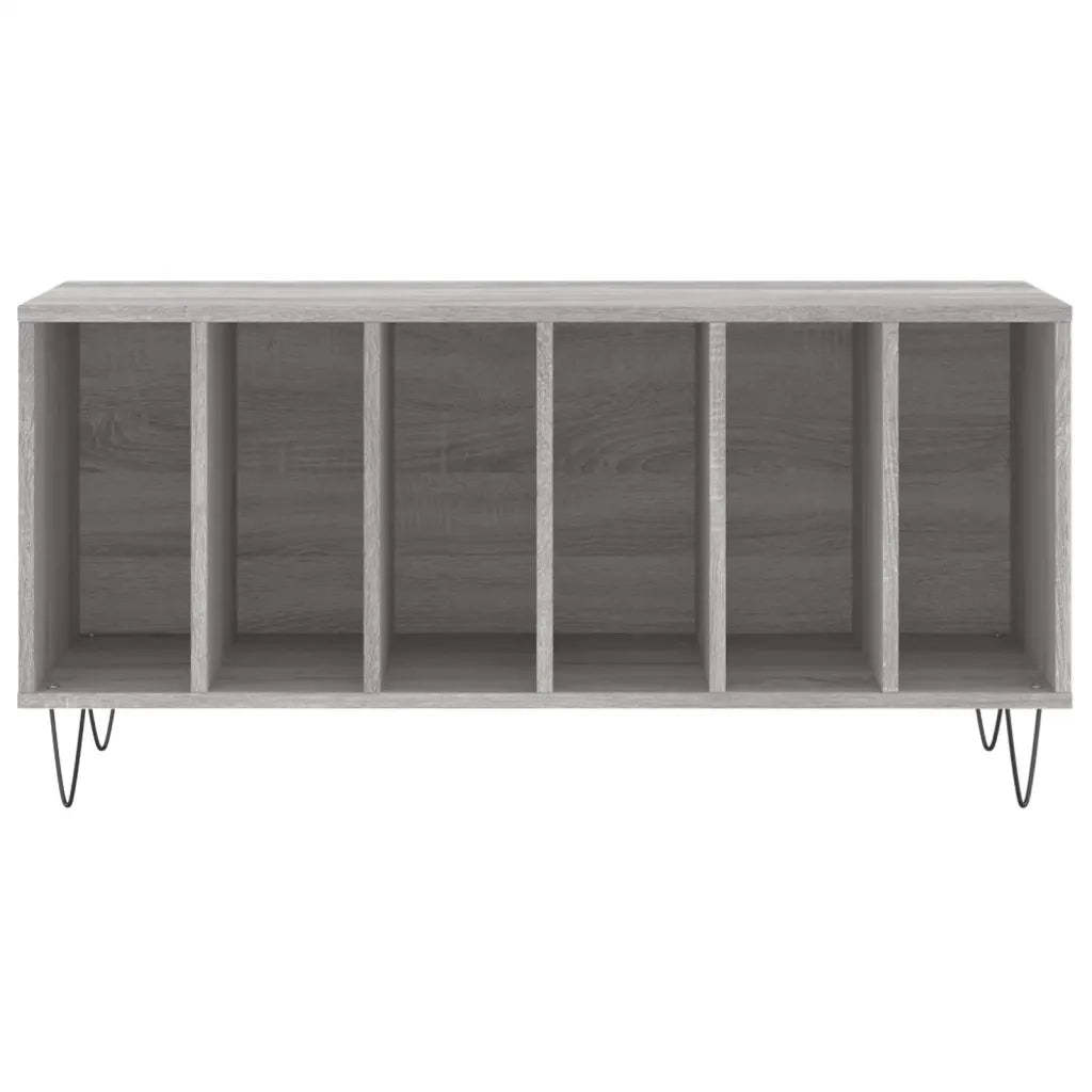 Mobile Porta Dischi Grigio Sonoma 100x38x48cm Legno Multistrato