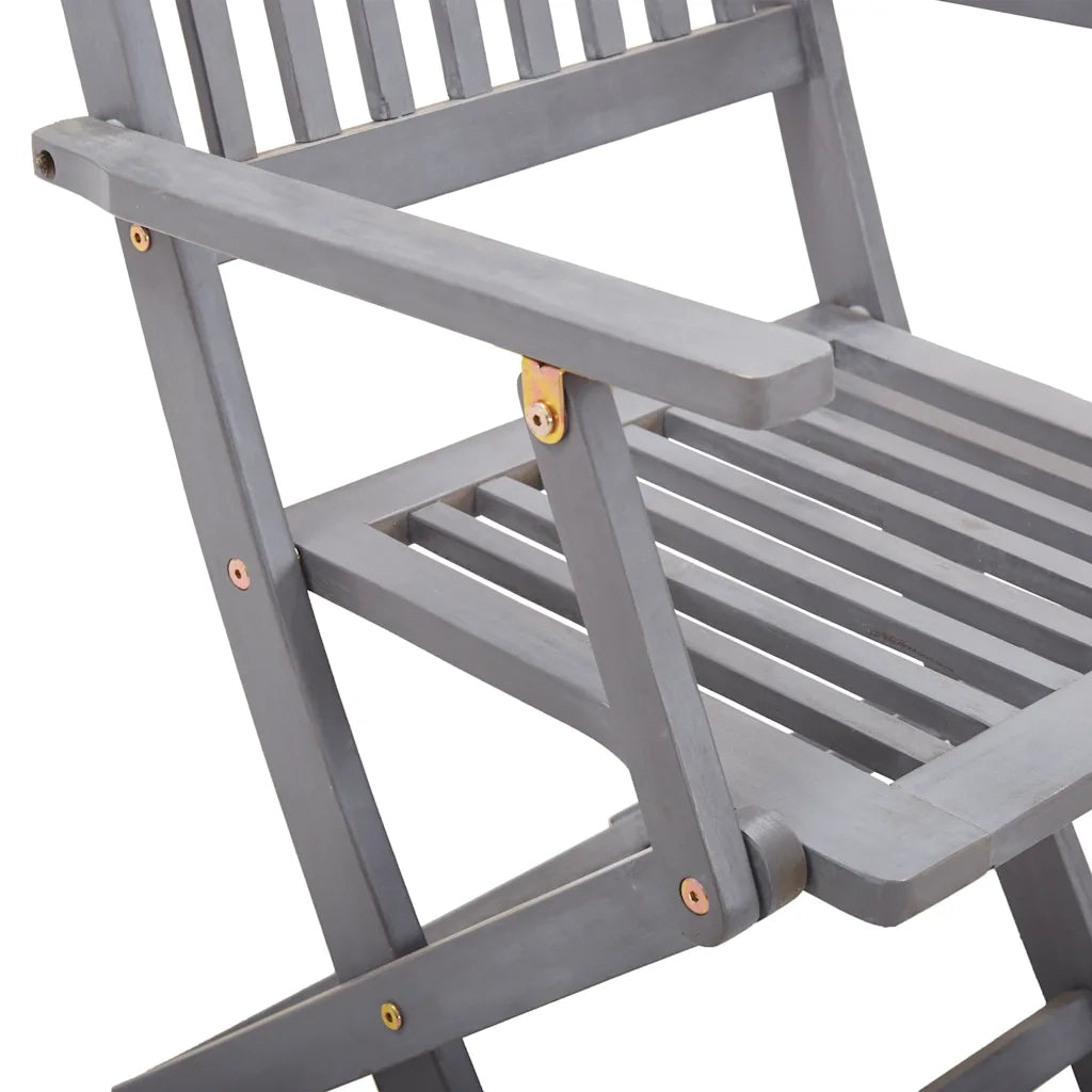 Set da Pranzo per Giardino 7 pz Legno Massello di Acacia Grigio