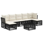 Set Divano da Giardino 8 pcs Nero polyrattan 3434311