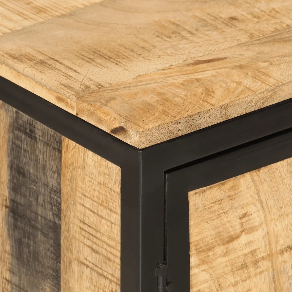 Set Mobili da Bagno 2pz in Ferro e Legno Massello di Mango 3217114