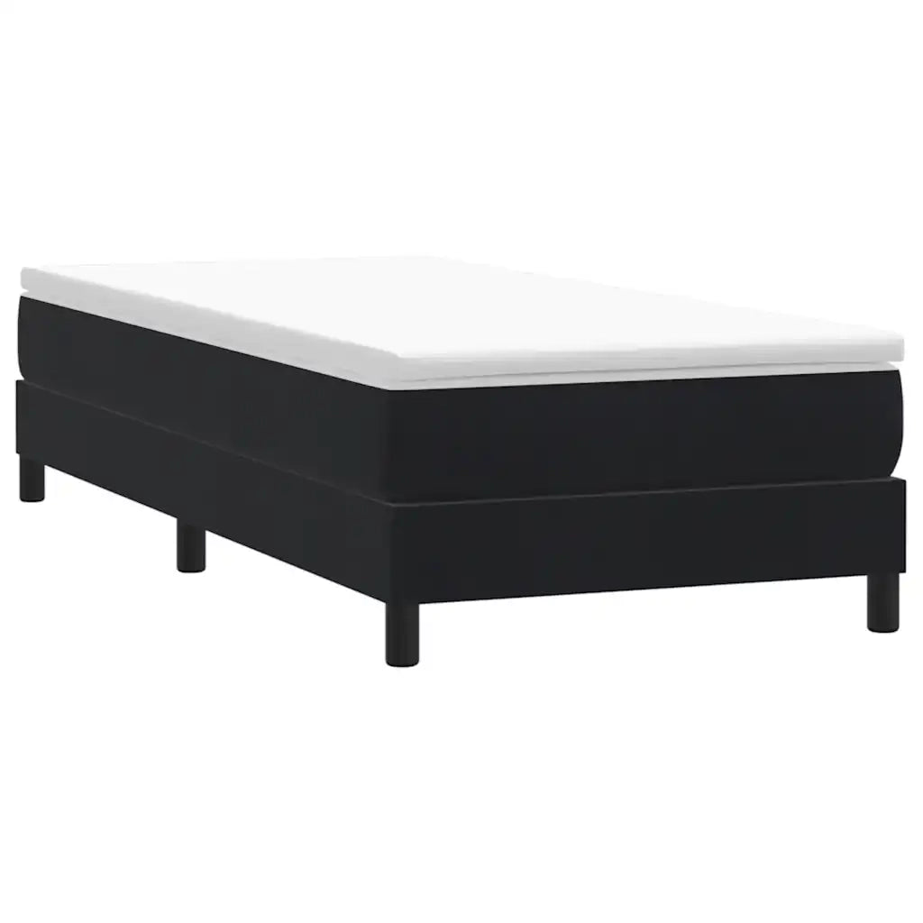 Giroletto a Molle con Materasso Nero 90x210 cm in Velluto