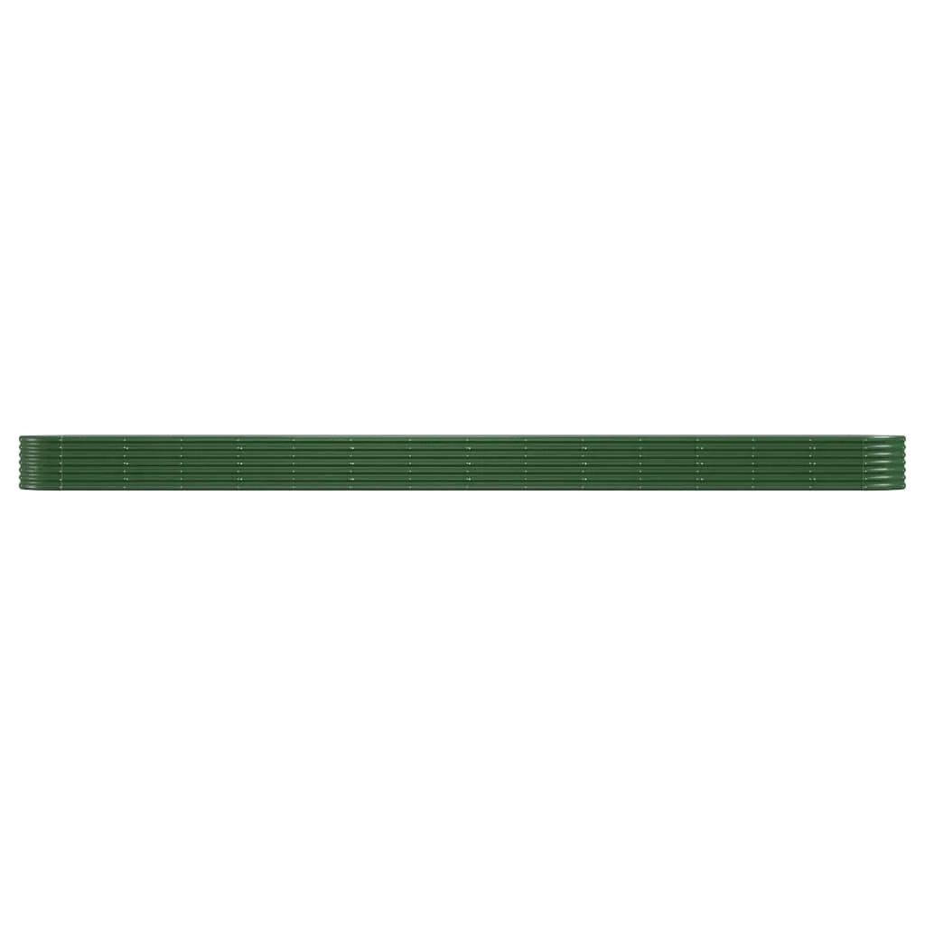 Fioriera rialzata per piante e fiori adatta per terrazze e giardini in acciaio verniciato a polvere 620 x 80 x 36 cm verde 02_0039683