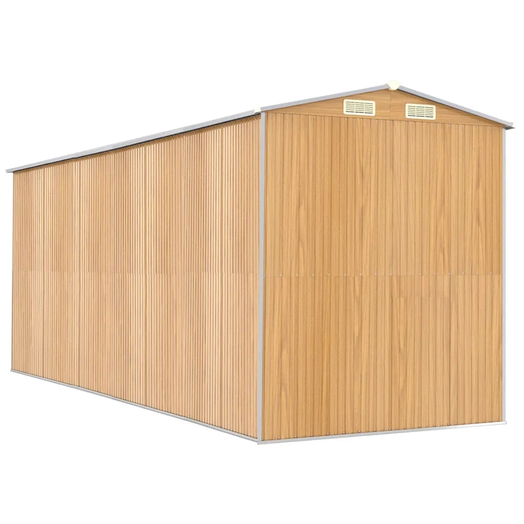 Capanno Giardino Marrone Chiaro 192x523x223 cm Acciaio Zincato cod mxl 65841