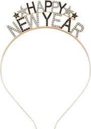 Cintura per Capelli con Disegno Festivo - Cintura per Capelli per Capodanno - Cintura per Capelli per Buon Anno - Stelle Scintillanti - Adatto per Adulti - Ideale per Feste - Cappello da Festa