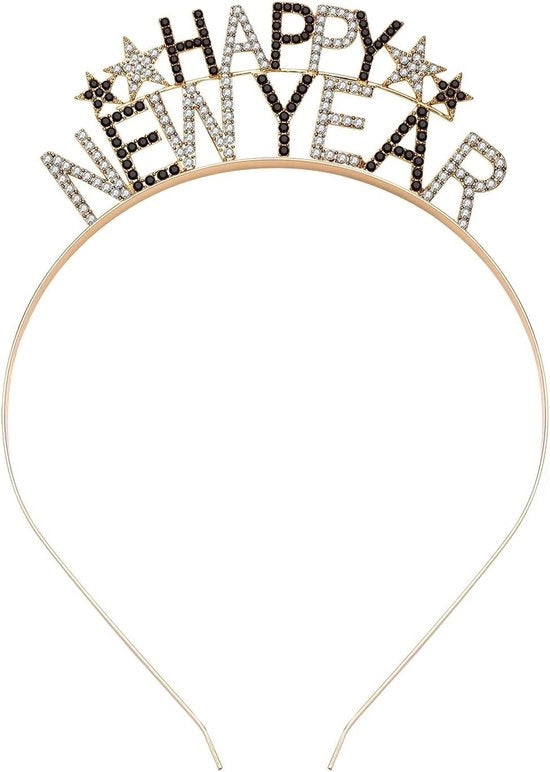 Cintura per Capelli con Disegno Festivo - Cintura per Capelli per Capodanno - Cintura per Capelli per Buon Anno - Stelle Scintillanti - Adatto per Adulti - Ideale per Feste - Cappello da Festa