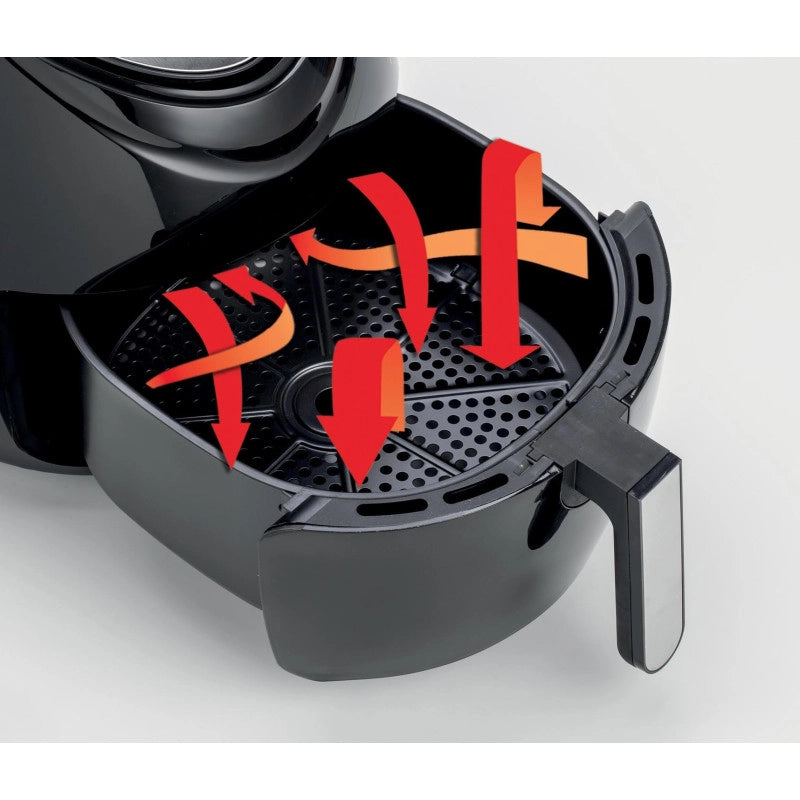 Friggitrice ad Aria XXL - 2,5 kg Patatine Fritte - 7 Litri - 1800 Watt - Nero