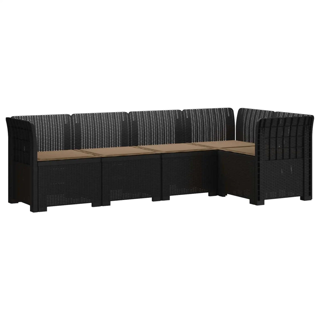 Divano da Giardino 5 Posti con Cuscini Stile Rattan PP 3444036