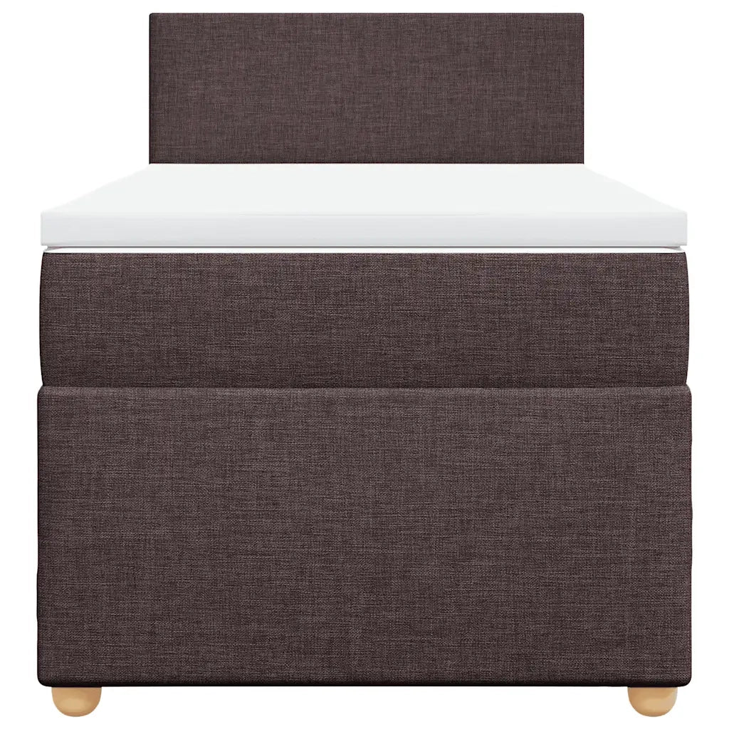 Giroletto a Molle con Materasso Marrone Scuro 90x190cm Tessuto