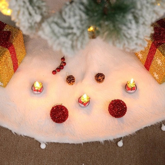 78cm Abbraccio di Neve Plush Christmas Tree Skirt Decorazione per Natale