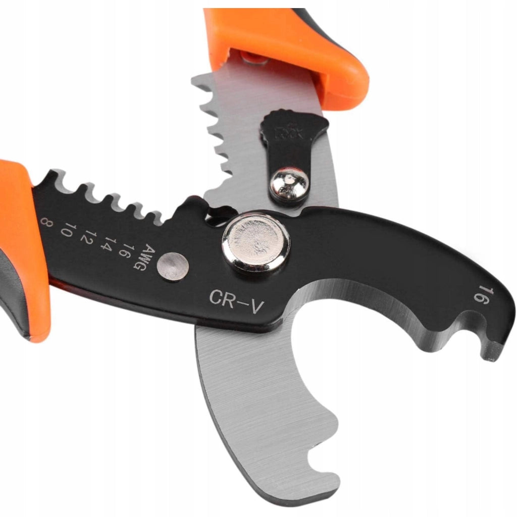 Pinza per Taglio e Spellatura Cavi – Acciaio Temperato, Manico Ergonomico | Lunghezza 180 mm, Gamma 0,2-6 mm