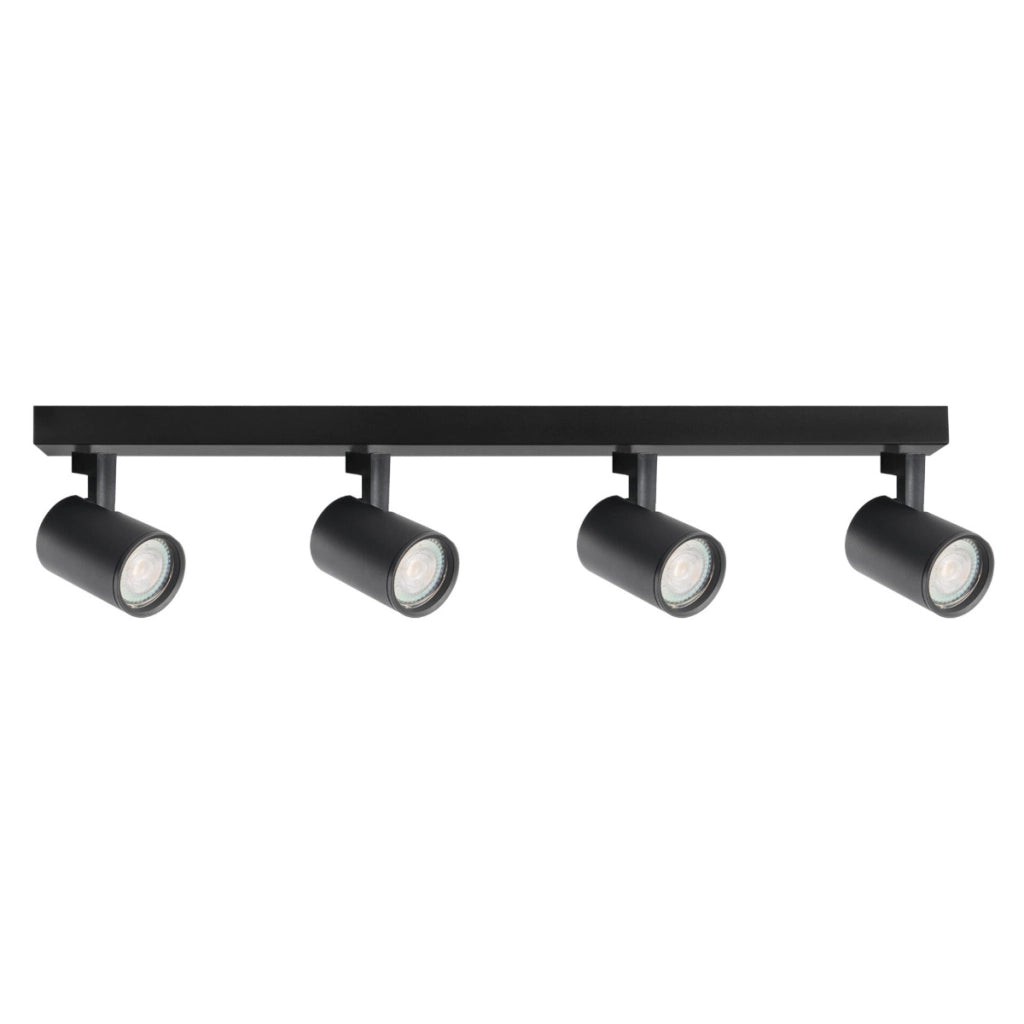 Plafoniera 4 faretti nera GU10 10W Polux LYNX 328717