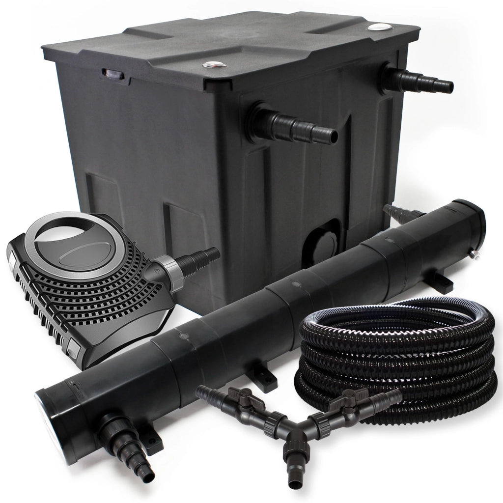 Set Filtro 12000l Chiarificatore laghetto 72W Pompa NEO8000 70W Tubo 25m